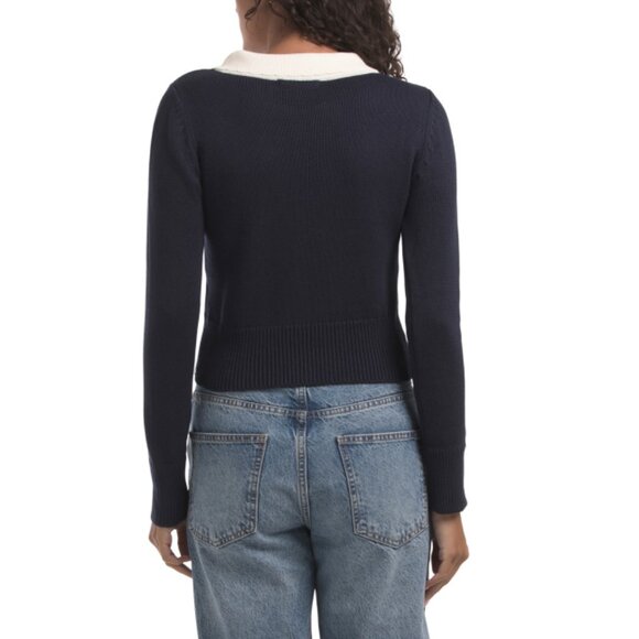 KAILY K Navy/red Collared Cherry Sweater - Picture 2 of 2